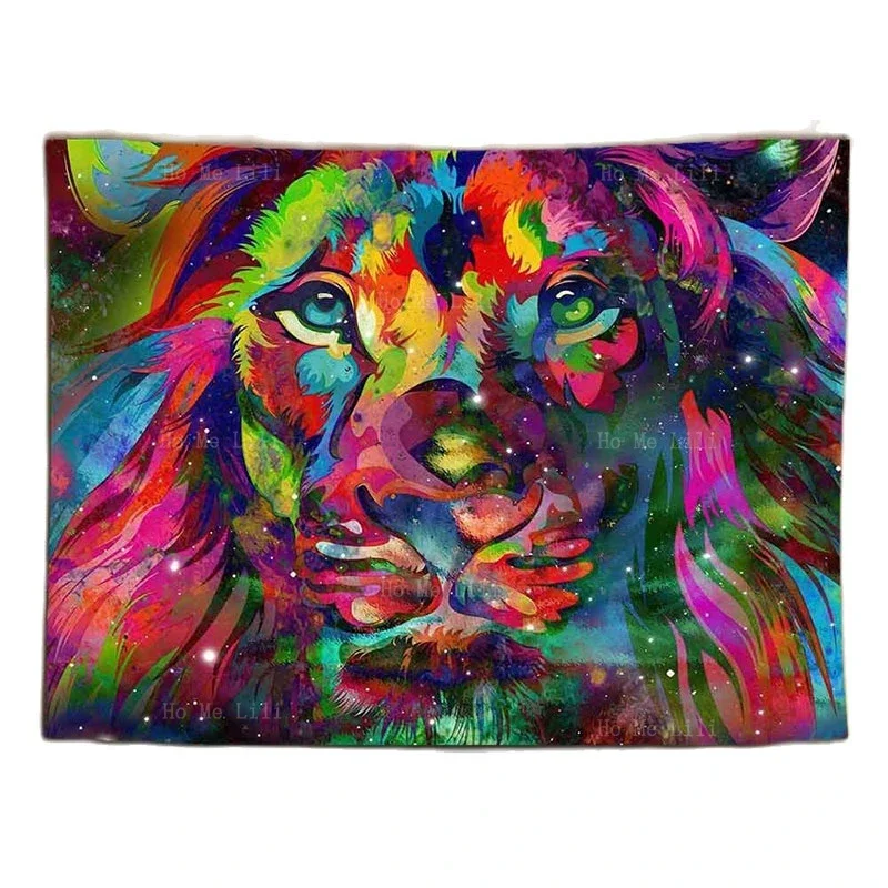 

Psychedelic Lion Forest Animals Colorful Fashion Wall Hanging Scrawl Art Tapestry For Living Room Bedroom Decorative