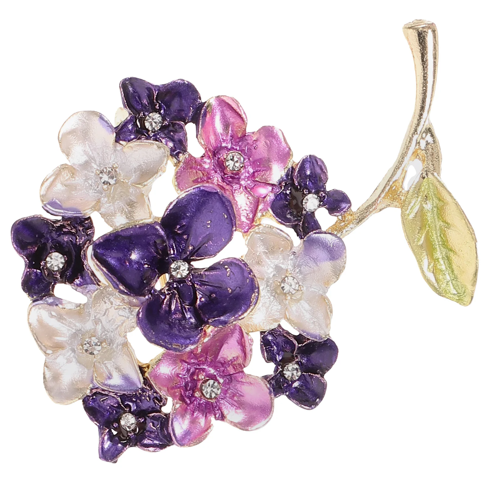 

1pcs Hydrangea Brooch Women Fashion Accessories Vintage Clothes Metal Flower Pins Purple XZ4796A Dress Lapel Decorative