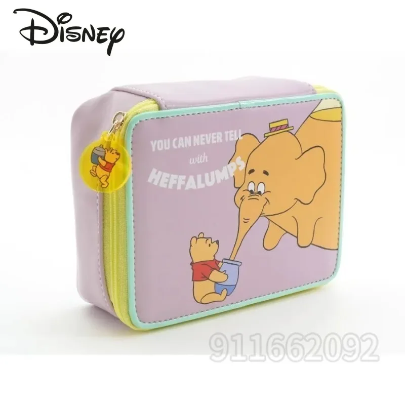 Disney Winnie The Pooh New Women\'s Cosmetic Bag Cartoon Cute Coin Purse Fashion Trend Storage Bag 3-piece Set Multifunctional