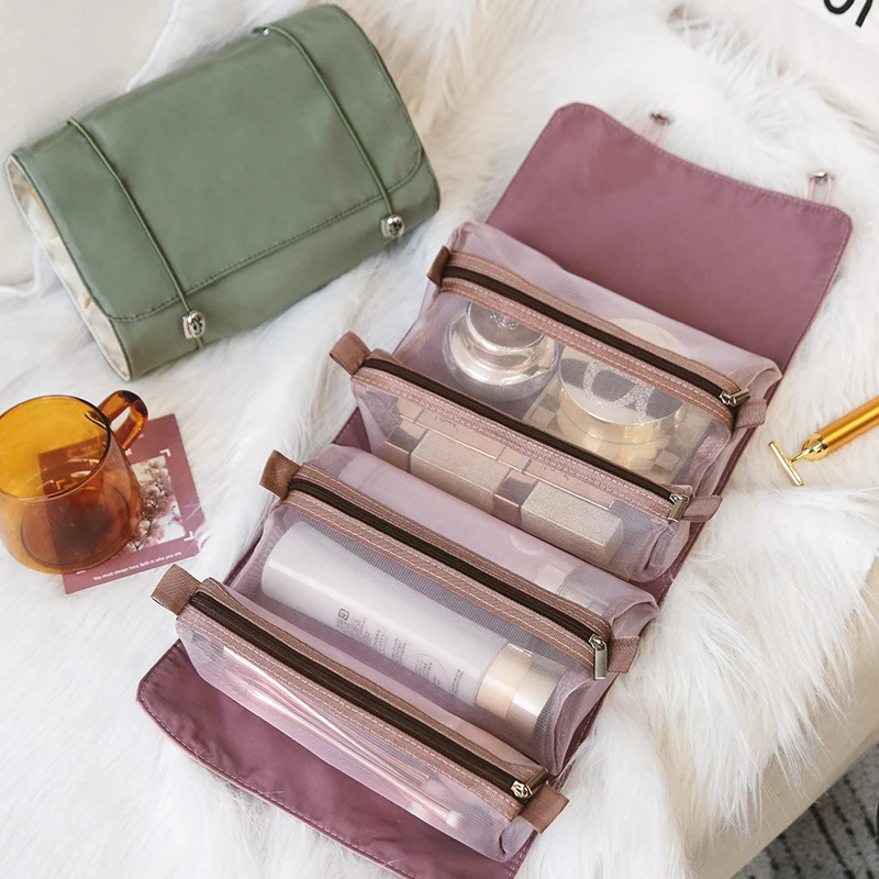 

High Quality Cosmetic Bag Four-In-One Detachable Foldable Portable Cosmetic Toiletries Storage Light Travel Hanging Storage