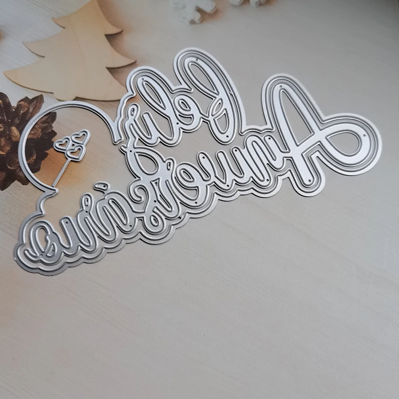 New Happy birthday wishes words Craft Embossing Mold 2026 Metal Cutting Dies for DIY Decorative Scrapbooking Album Card Making