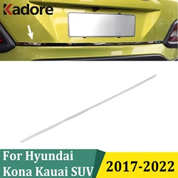 For Hyundai Kona Kauai SUV 2017-2020 2021 2022 Stainless Steel Rear Trunk Lid Cover Trim Tail Gate Bottom Strip Car Accessories