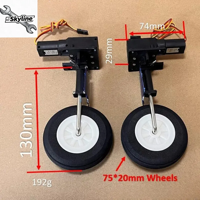 1200mm Wingspan F4U Corsair RC Plane Spare Parts 192g 90-degree Rotation Main Retractable Landing Gear with 75mm Wheel