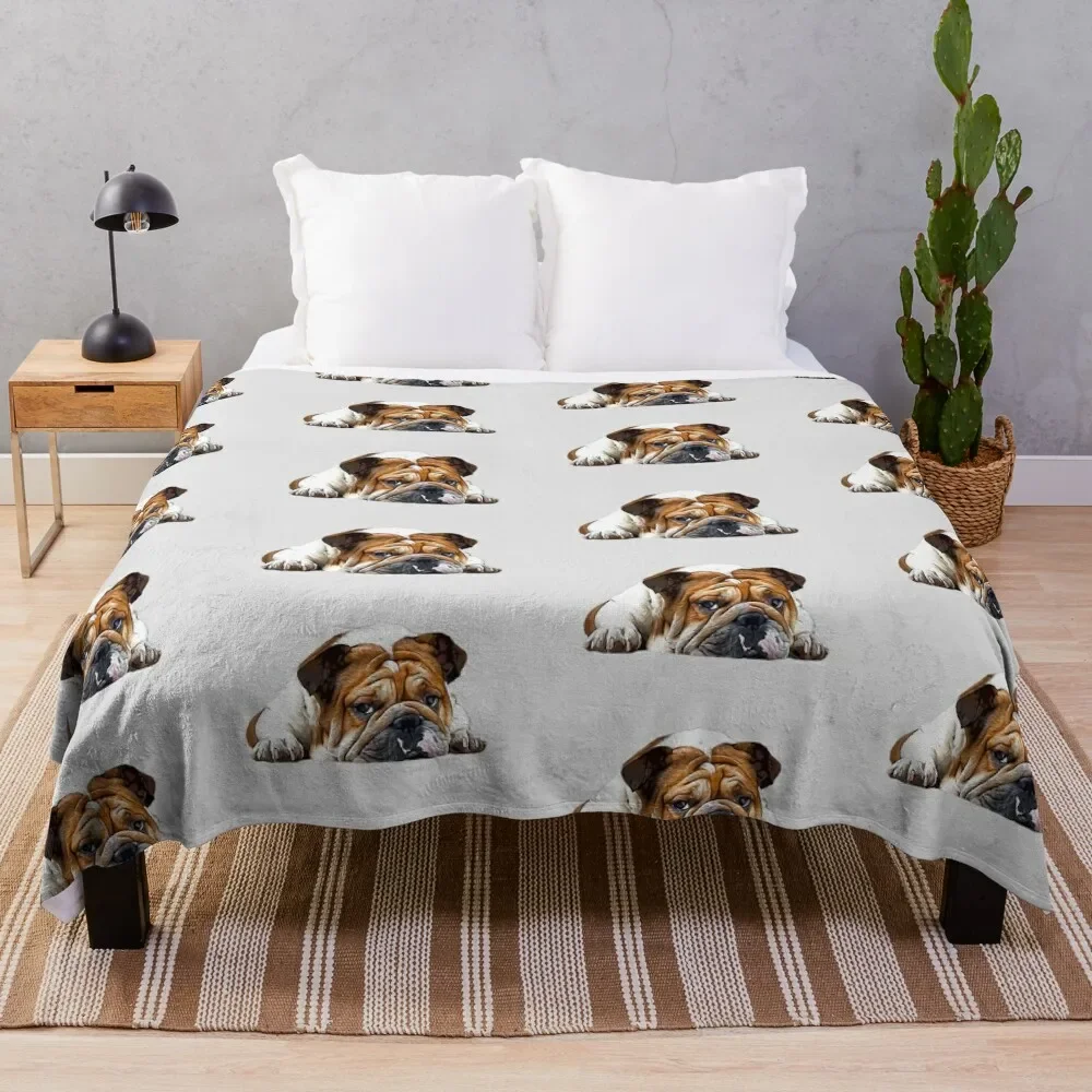 

English British Bulldog Throw Blanket Fade Resistant Durable Throw Blanket