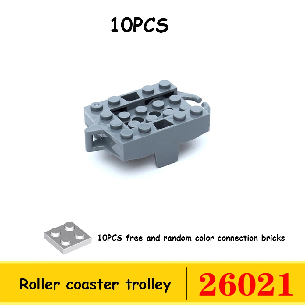 10 x Achterbahn-Schienenschienen, kleine Partikel, technische Teile, MOC-Baustein, kompatibel mit Legoeds 25061, 26559, 26560, 260