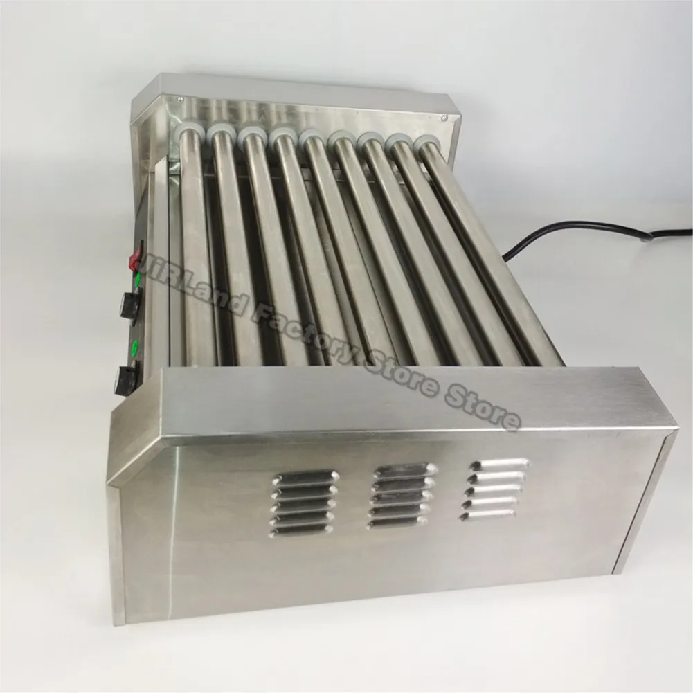 핫도그 기계 롤러 로스트 소시지 그릴 기계, 고급 스테인레스 스틸 9 a 스틱, 핫도그 소시지 그릴