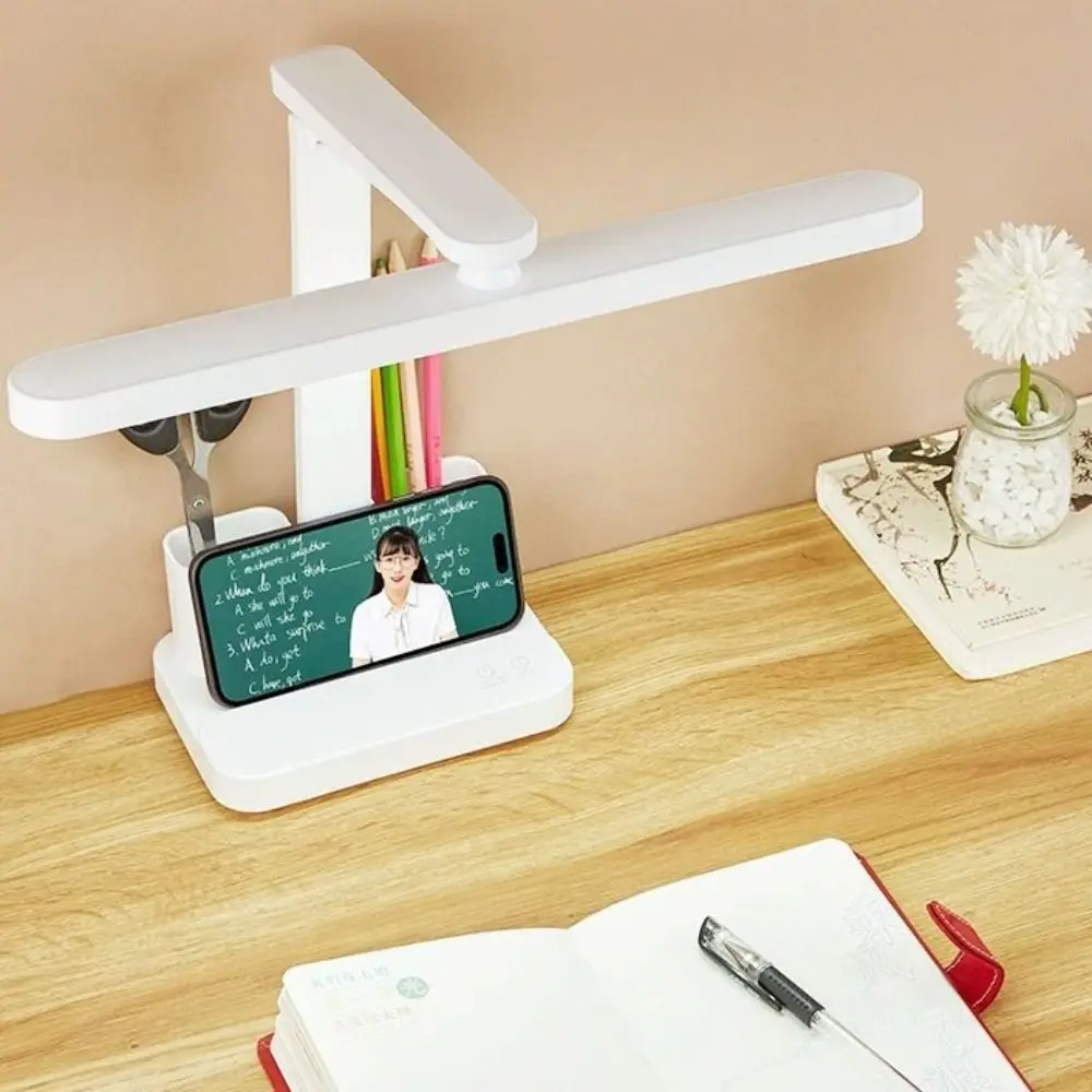 3段階調光可能なLEDデスクランプ タッチコントロール 目の保護 調光可能なテーブルランプ EU USBプラグ 折りたたみ式読書灯