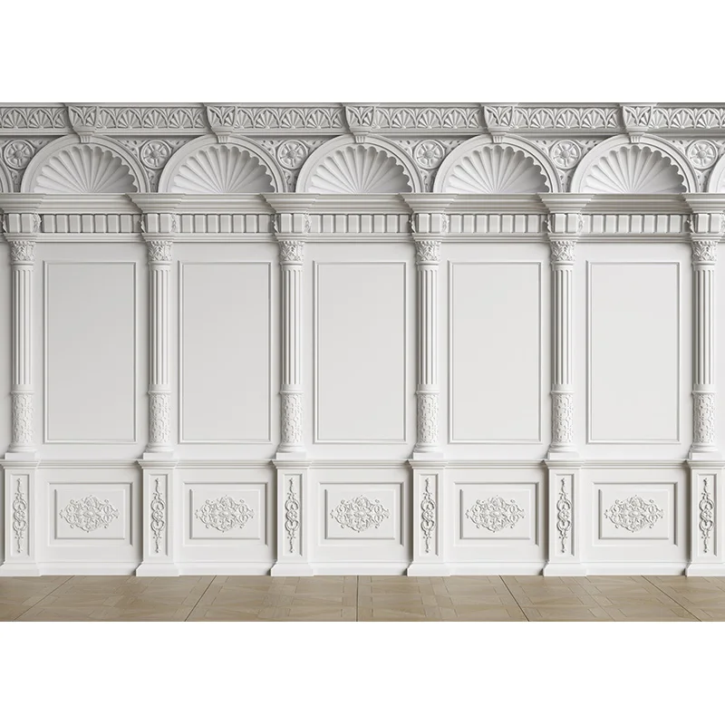 Pared Interior clásica de habitación vacía con molduras ornadas, fondos de fotografía, accesorios, decoración del hogar, fondo Interior, TQ-10