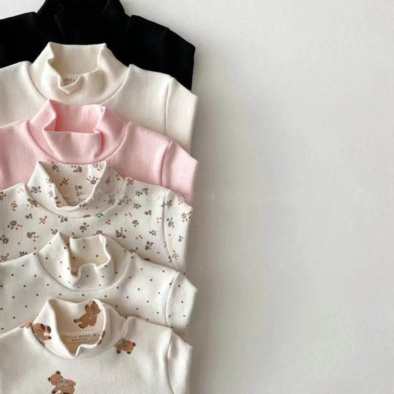 

2025 Autumn New Children Long Sleeve T Shirts Solid Girls Cute Bottoming Shirts Cotton Comfortable Baby Casual Tops Kids Clothes