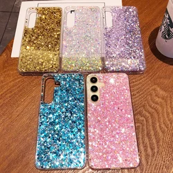 For Galaxy S25 Case Glitter Bling Bumper Case for Samsung S24 ULTRA S23 PlUS A06 A16 S24 FE S23FE Epoxy Silicone Cover