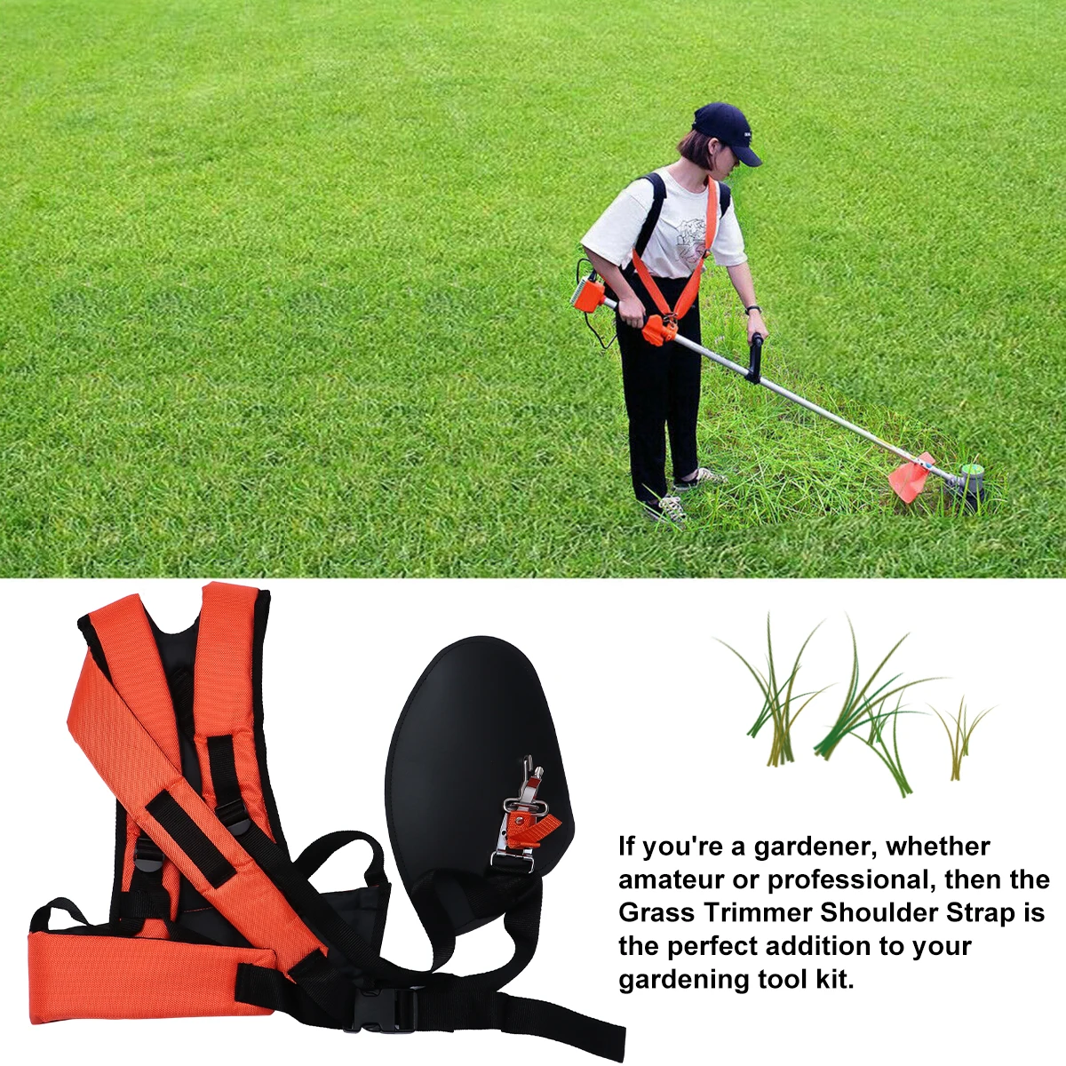 

Lawn Mower Strap Trimmer Padded Brush Double Shoulder Black Waist Belt Adjustable Garden Tools Accessories