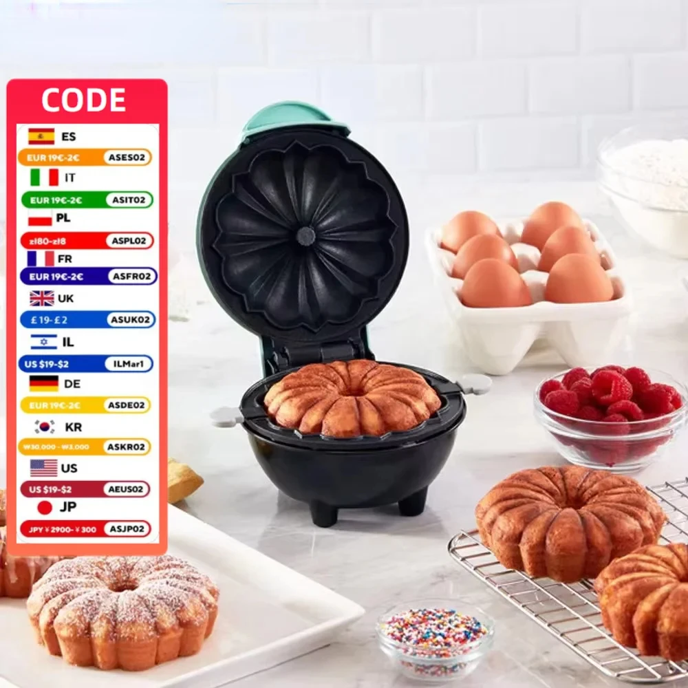 Mini máquina portátil para hacer pasteles, bloque calefactor, máquina de desayuno fácil de limpiar, adecuada para cocina y hogar