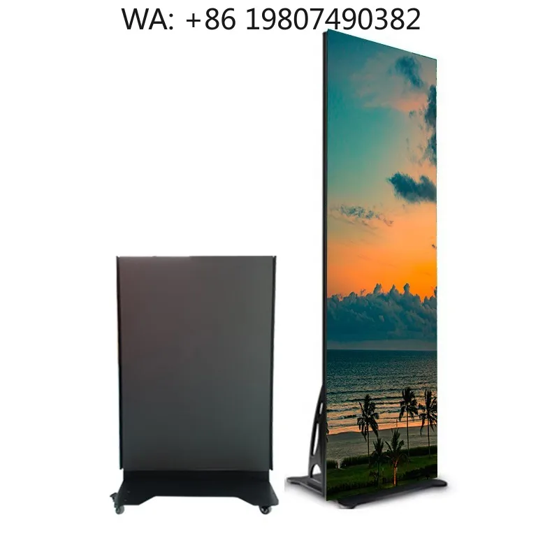 P1.53 IP5X Waterproof Floor Standing LED Poster Ultra HD Full Color Digital Advertising Display for Trade Show Storefront Event