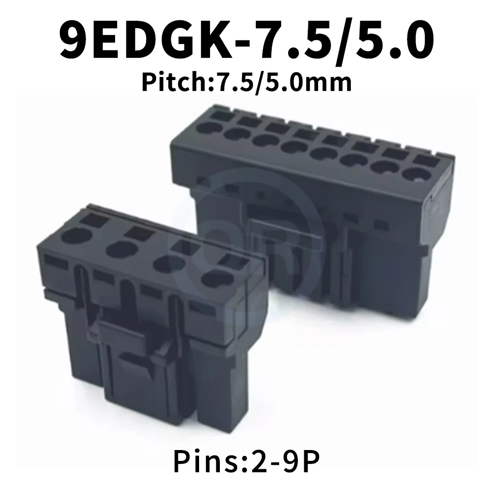 (1 Pcs) 9EDGK -7.5/5.0 Servo Motor Terminal Block Black 9EDGK-7.5mm 9EDGK-5.0mm Plug PCB Terminal Block 2P 3P 4P 6P 8P 9P