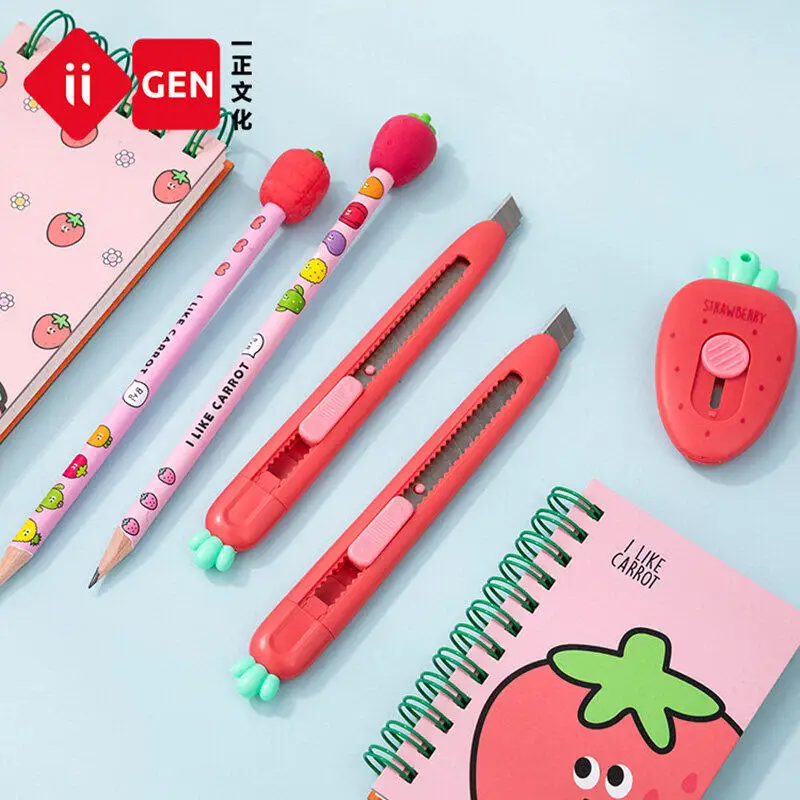 Student Utility Knife for Paper Cutters Automatic Retractable Mini Letter Carrot Strawberry Letter Opener Art Tool Kits