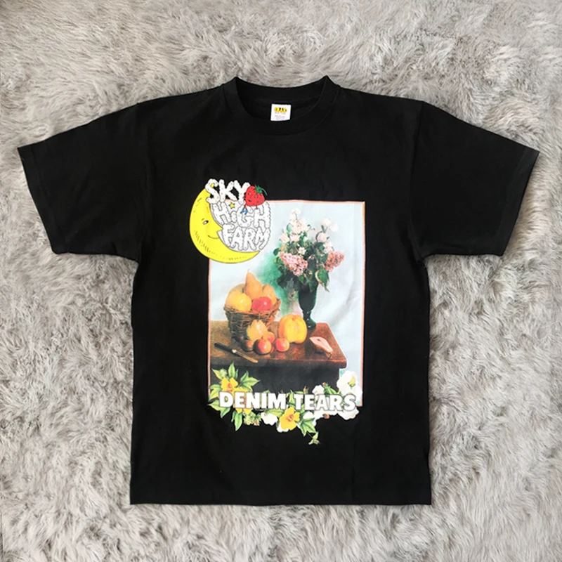 

Футболка High Farm Collaborative Fruit Oil Painting с большим логотипом, круглым вырезом, 100% хлопок, летняя, молодежная, модная