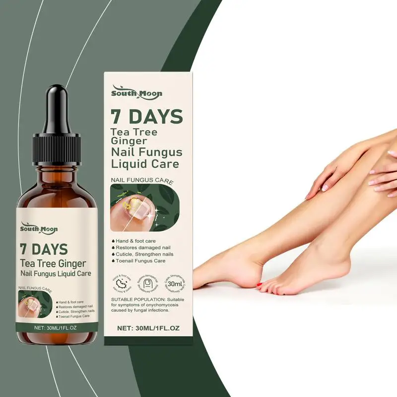 Tea Tree Ginger Nail Fungus Liquid  for Damaged Toenails Cuticle Strengthening Nourishing Care Solution