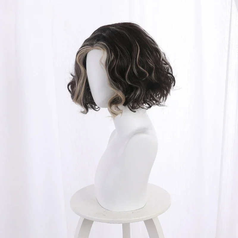 2021 سيدة لوكي تأثيري الباروكات سيلفي ساحرة لوكي البديل قصيرة مجعد مقاومة للحرارة الاصطناعية الشعر شعر مستعار تأثيري + غطاء شعر مستعار #4