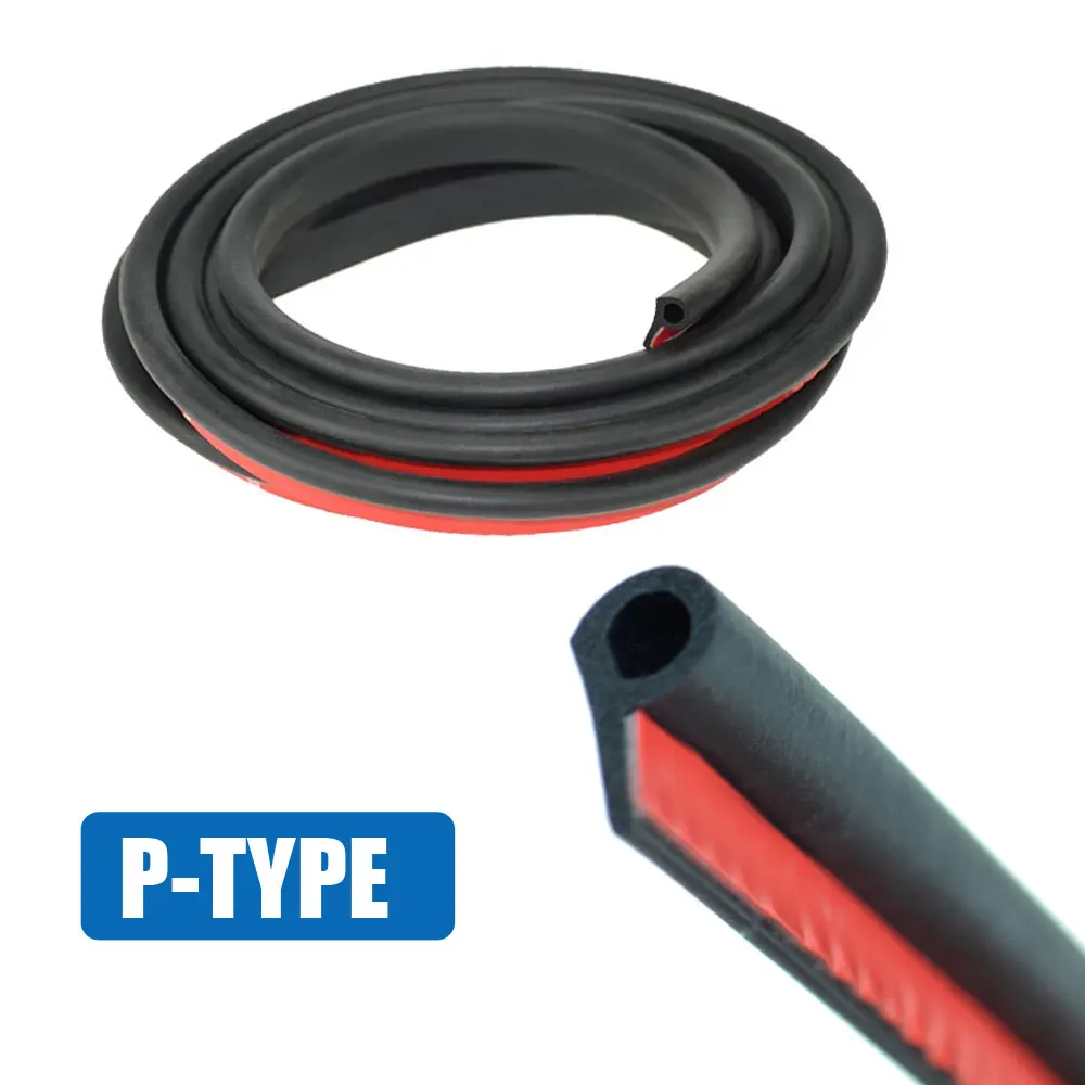 2 Meter Auto Car Engine Cover Seal Edge Trim Sealing  P Type Car Door Seal Strip Rubber Weather Soundproofing Strip Anti-dust