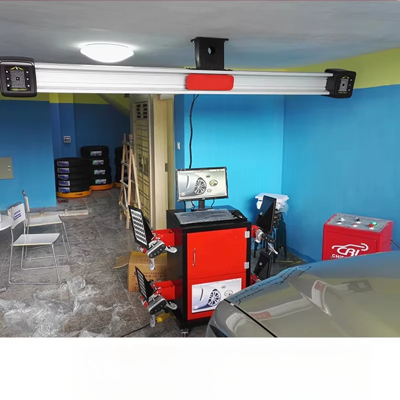 KARJOYS Wheel Alignment Machine 220V 3D Four Wheel Aligner with Single Screen 3D Wheel Alignment Equipment with Cabinet