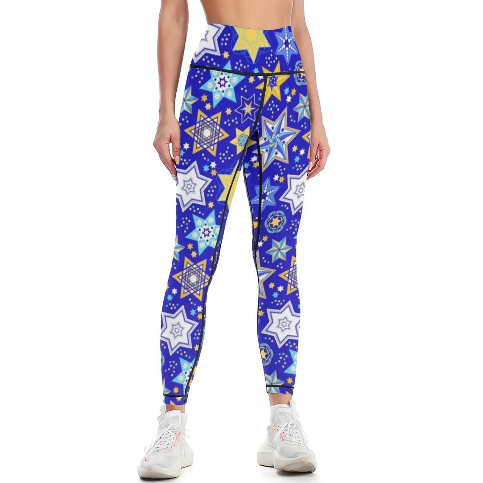 

Star of David Hanukkah Scatter Leggings leggins push up woman Women's fitness Legging sexy woman for physical Womens Leggings