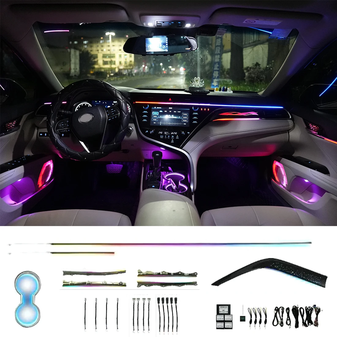 Számára toyota camry 2018 2019 2020 2021 2022 2023 Környező ligh ledes Atmoszféra lámpák autó Belföld Symphony RGB Csillag alakú éjjeli stílusú