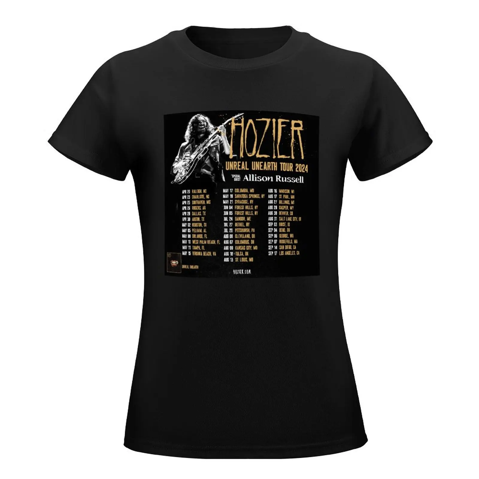 Hozier Unreal Unearth Tour 2024 T-Shirt vintage blacks Women's clothing