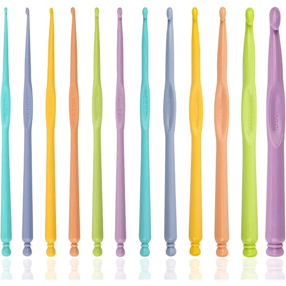 12 stücke Kunststoff Häkeln adeln 2,0-10,0mm Häkeln adeln bunte Häkeln adel Set DIY Garn Web werkzeuge für Schal Handschuhe