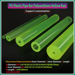 PU Plastic Pipe Bar Polyurethane Hollow Rod Gaskets Shock Absorber OD16-70mm ID6-40mm L240/500mm