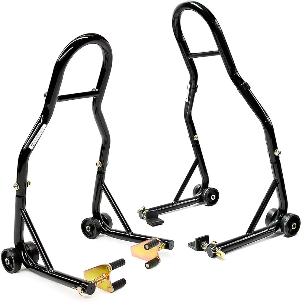 

Motorcycle Stand Lift, Front & Rear Combo, Universal Paddock Lift Stand, Front Wheel Fork Stand Rear Wheel Swingarm Paddle Stand