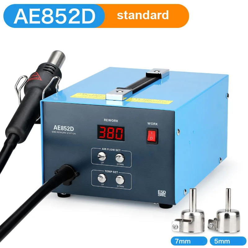 AE-8502D Welding Stand Digital Display 2-in-1 Heat Gun Welding Temperature Regulating Electric Soldering Iron Soldering Gun