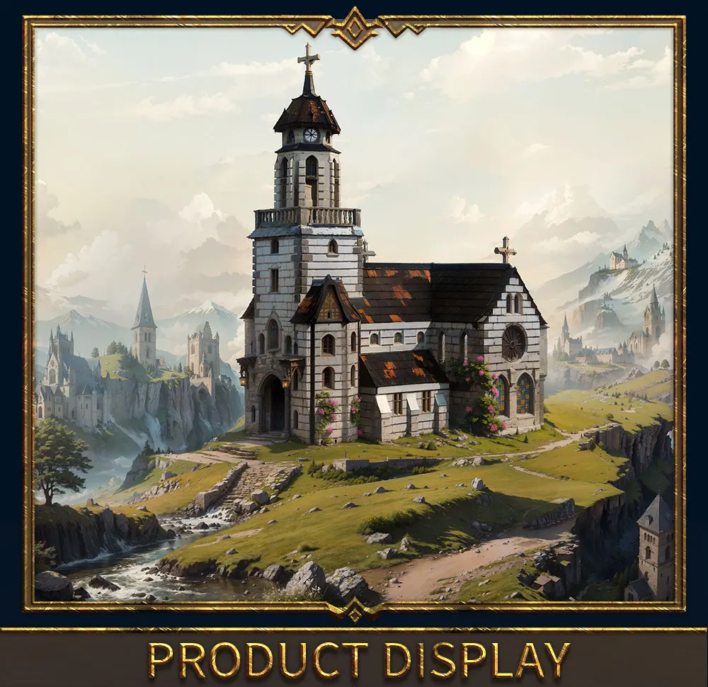 6172 부품 MOC-33925 모듈식 중세 유럽 교회 건축 모델 조립 키트 블록 벽돌 교육용 장난감 선물