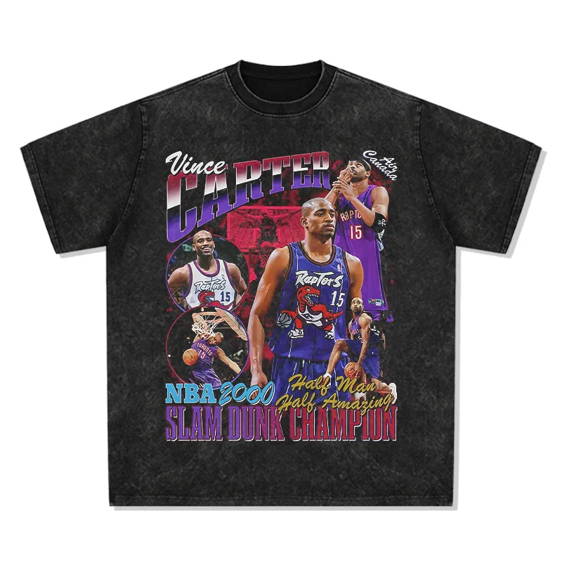 

2025 Carter American Star T-shirt Street Hip Hop Fashion Brand Vintage Print Made Old Cotton Short Sleeve High Quality