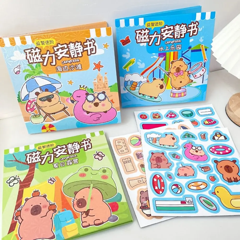 ตัดฟรี Capybara Magnetic Quiet Book DIY วัสดุ Handmade Capybara DIY Quiet Book สติกเกอร์ Capybara Busy Book