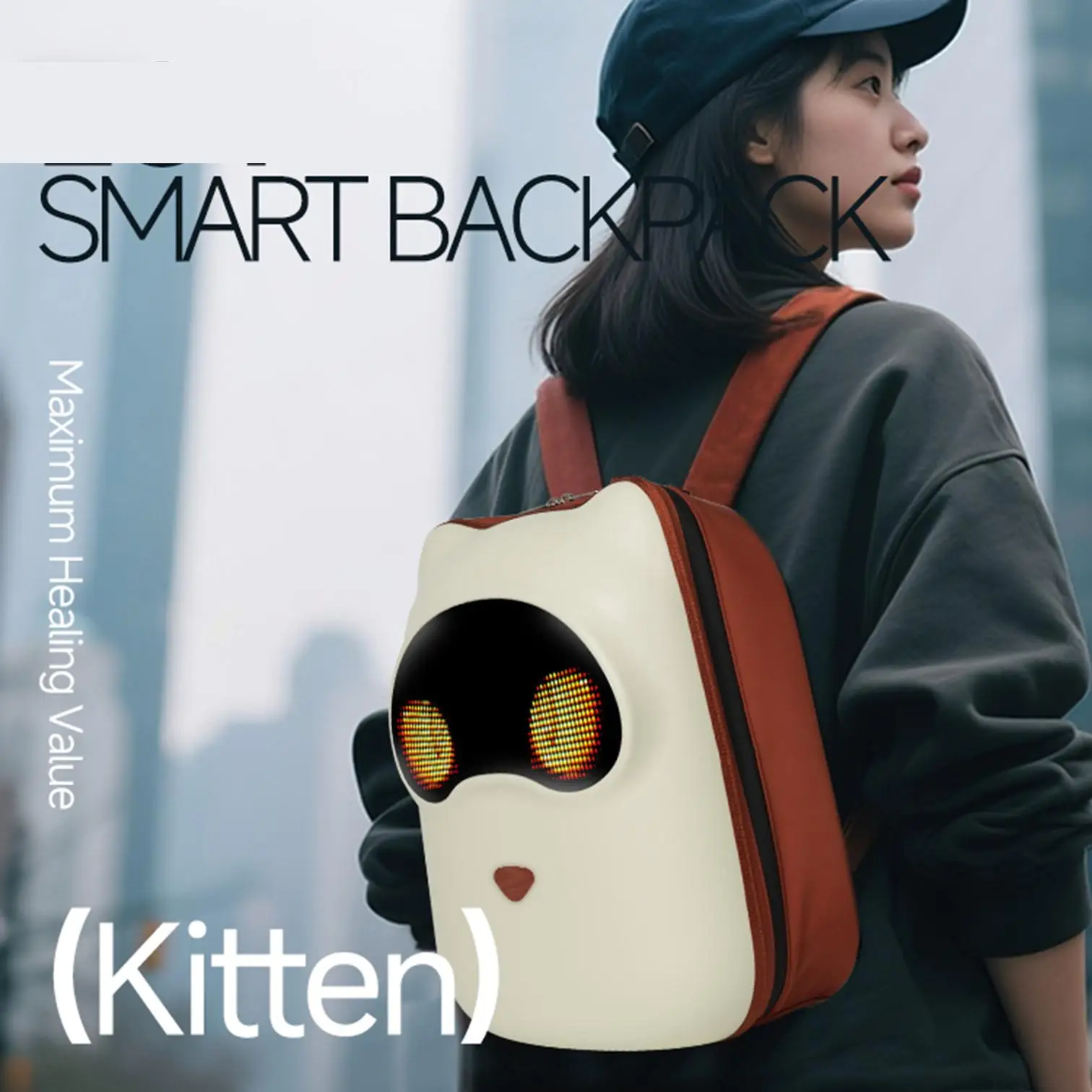 Screen Backpack APP Control Display School Bag ABS Shell Travel Packsack Waterproof and Dustproof Knapsack for Cyclist Backpacks