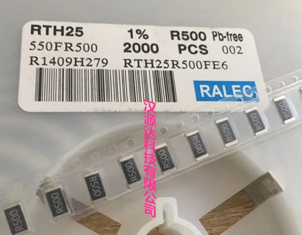

100 шт./лот RTH25R500FE6 2512 R500 0,5R 1% 2 Вт чипы электронные новые