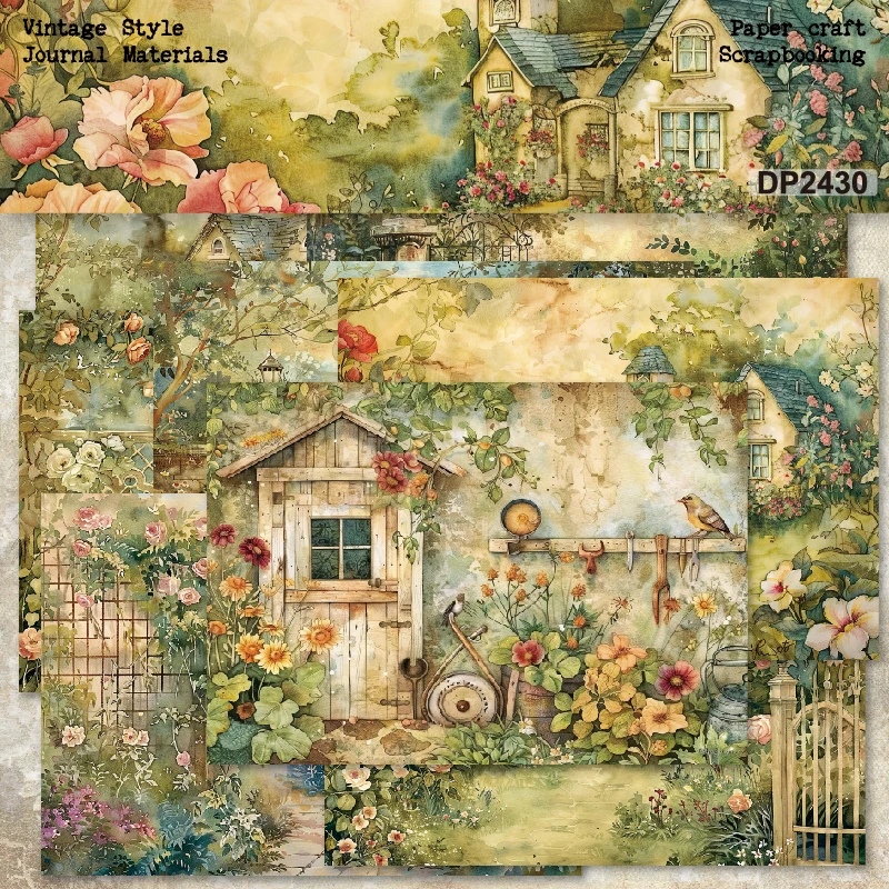 

Panalisacraft 8 sheets A5 size Vintage Style Scrapbooking patterned paper Fancy Card Pack Light weight Craft Paper Card