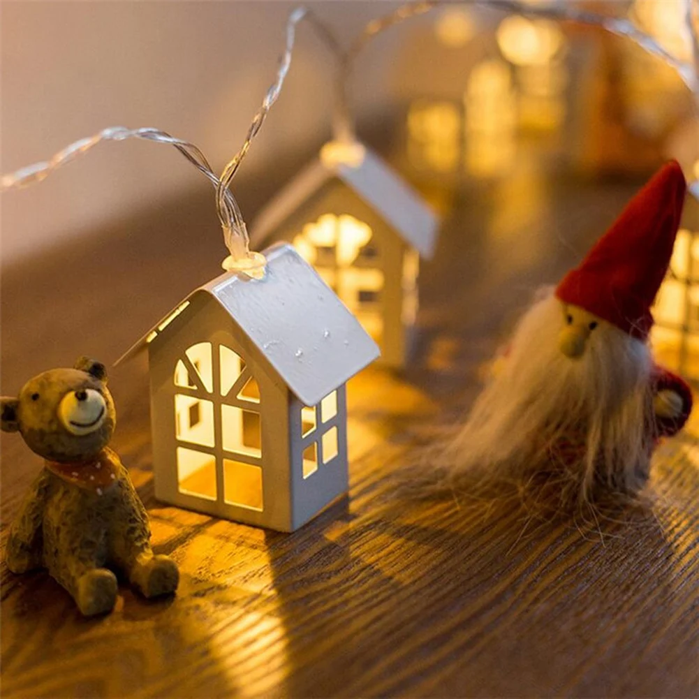 1.5M USB Fairy String Lights, Wood House Design
