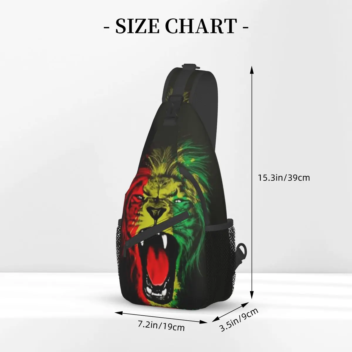 Mochila Rasta Lion Stripe Sling, bolsa de peito para caminhada, mochila tiracolo masculina, bolsa de ombro, na moda