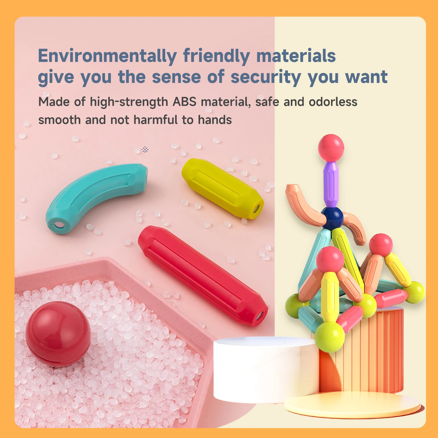 Crianças brinquedos varinhas magnéticas starter set itens essenciais para sala de aula, blocos de construção magnéticos para crianças estrutura de construção magnética cogni