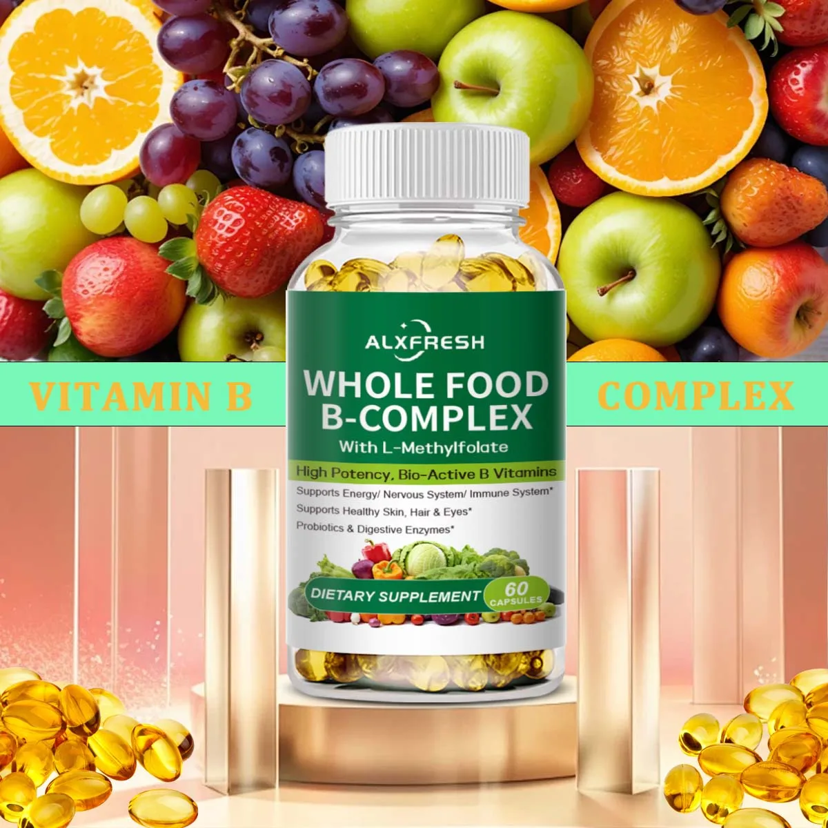 Alxfresh Comprehensive Multivitamin to Support Heart Hair Skin and Nail Health levels Improve Immunity Enhance Daily Nutrition