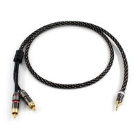 Hifi Canare L-4E6S 3.5mm to 2RCA Audio Auxiliary Adapter Stereo 3.5 mm Splitter Cable AUX RCA Y Cord for Smartphone Speakers