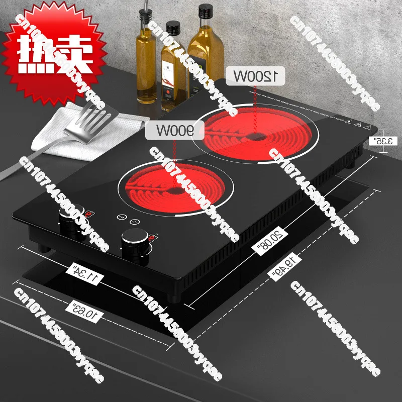 Factory vertical induction cooker vertical electric ceramic cooker commercial full version double head pot stove  wholesale