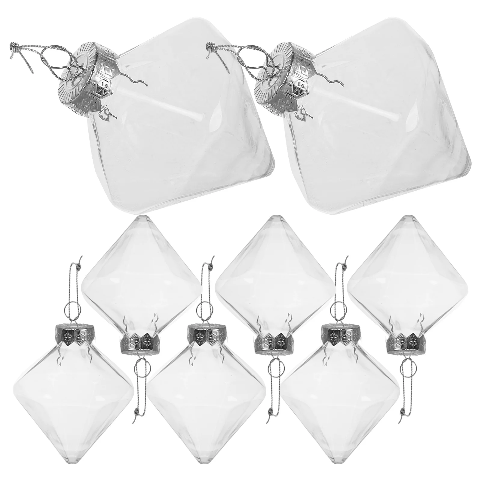

8Pcs Clear Plastic Christmas Baubles Fillable Hanging Light Bulb Ornaments Xmas Tree Decorations Clear Shatterproof Ornaments