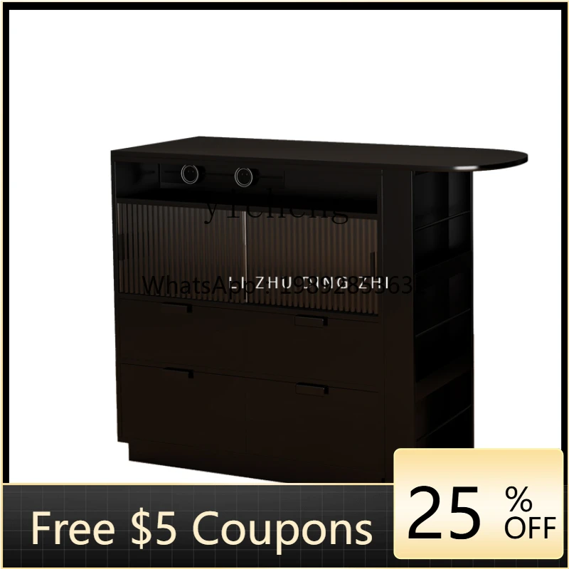 

ZXl Retractable Kitchen Island Stone Plate Partition Side Cabinet Storage Simple Sideboard Cabinet
