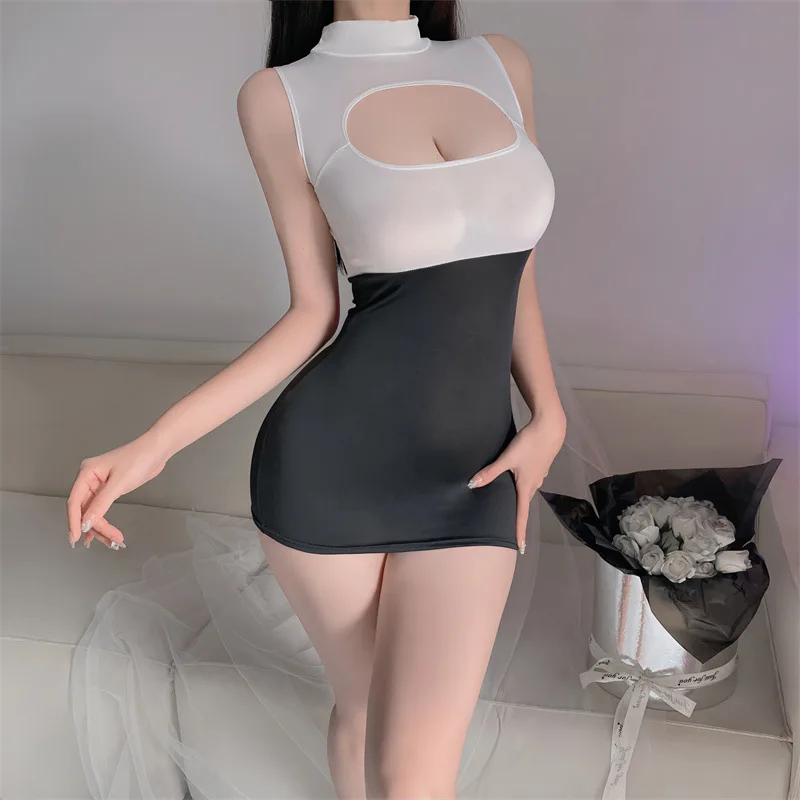 Sex Dress Sexy OL Secretary Uniform with Breast Peel Free and Hip Perspective Passion Casual women's dresses evening dresses xxx
