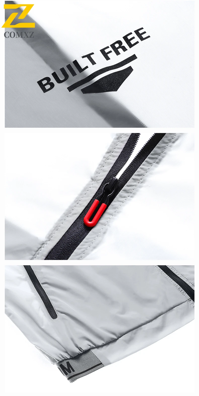 سترة حماية من الأشعة فوق البنفسجية بياقة واقفة للرجال بعامل حماية من الأشعة فوق البنفسجية 50 + معطف جلد بسحاب مع أكمام طويلة قابلة للتنفس لملابس الصيف الواقية من الشمس في الهواء الطلق #3