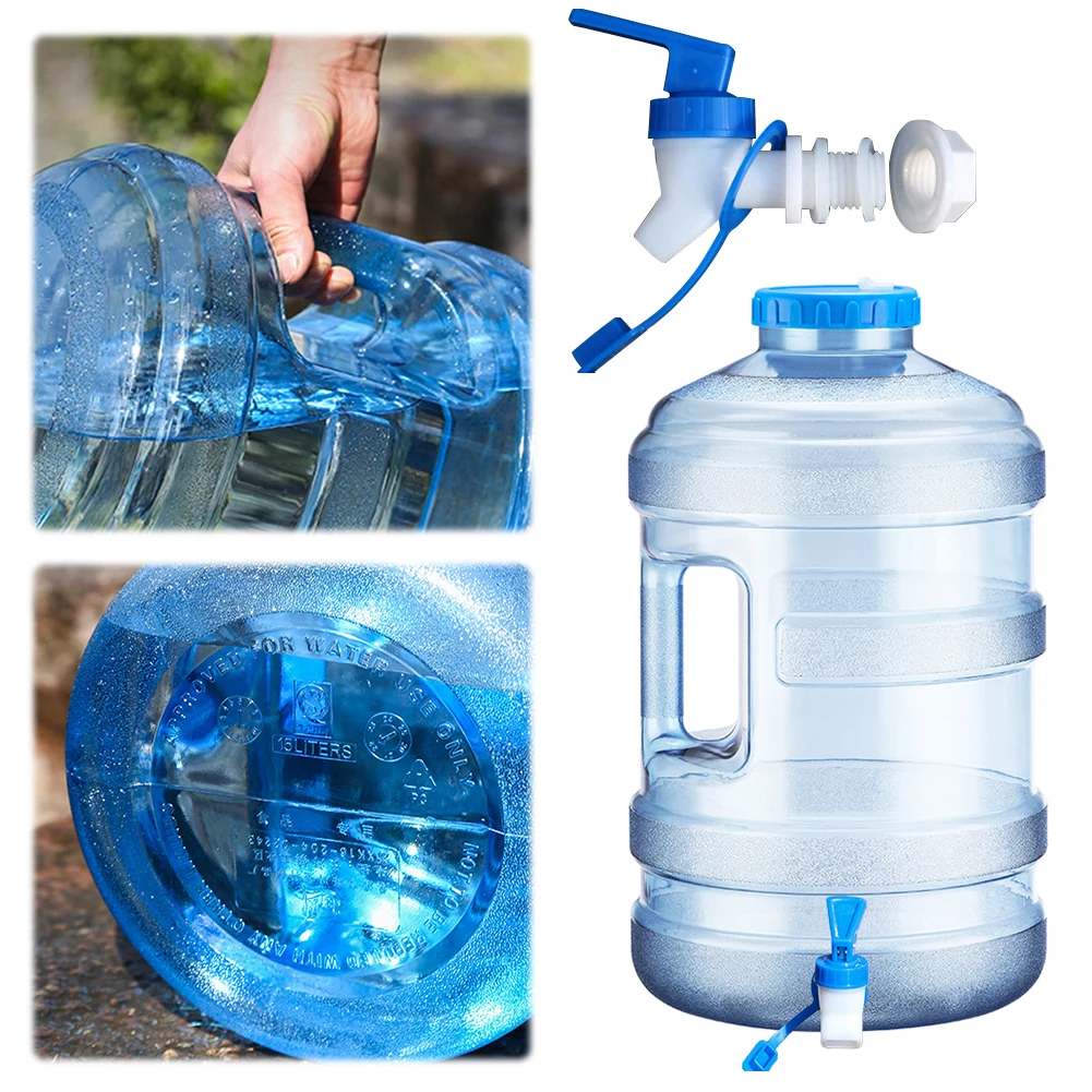 

Ведро для чистой воды 18,9 л с краном, контейнер для хранения воды, большое вместительное ведро для воды для кемпинга, для самостоятельного вождения