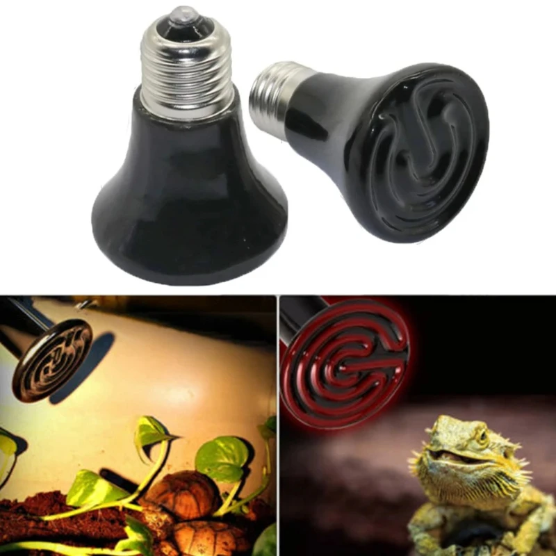 Pet Ceramic Infrared Heat Lamp Anti-scald Reptile Heating Lamp for Tortoise Lizard Parrot Sugar Glider Breeding Heater Warmer