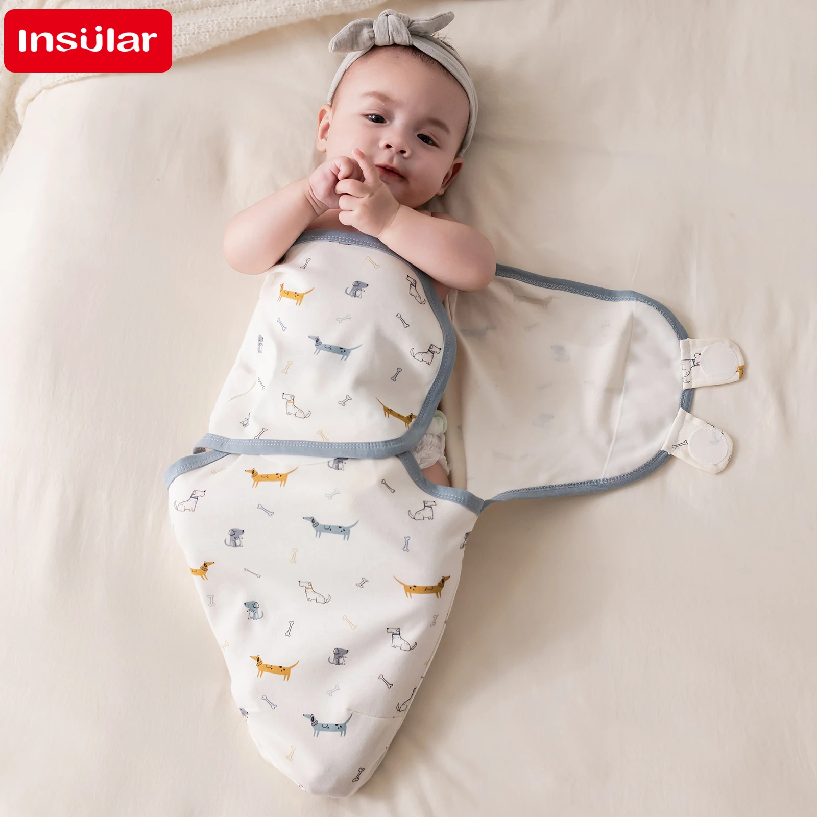 INSULAR Hugging Blanket Four Seasons Infant Anti-kick Blanket Newborn SleepSack Cotton Baby Anti-startle Sleeping Bags 3 Pcs/Set